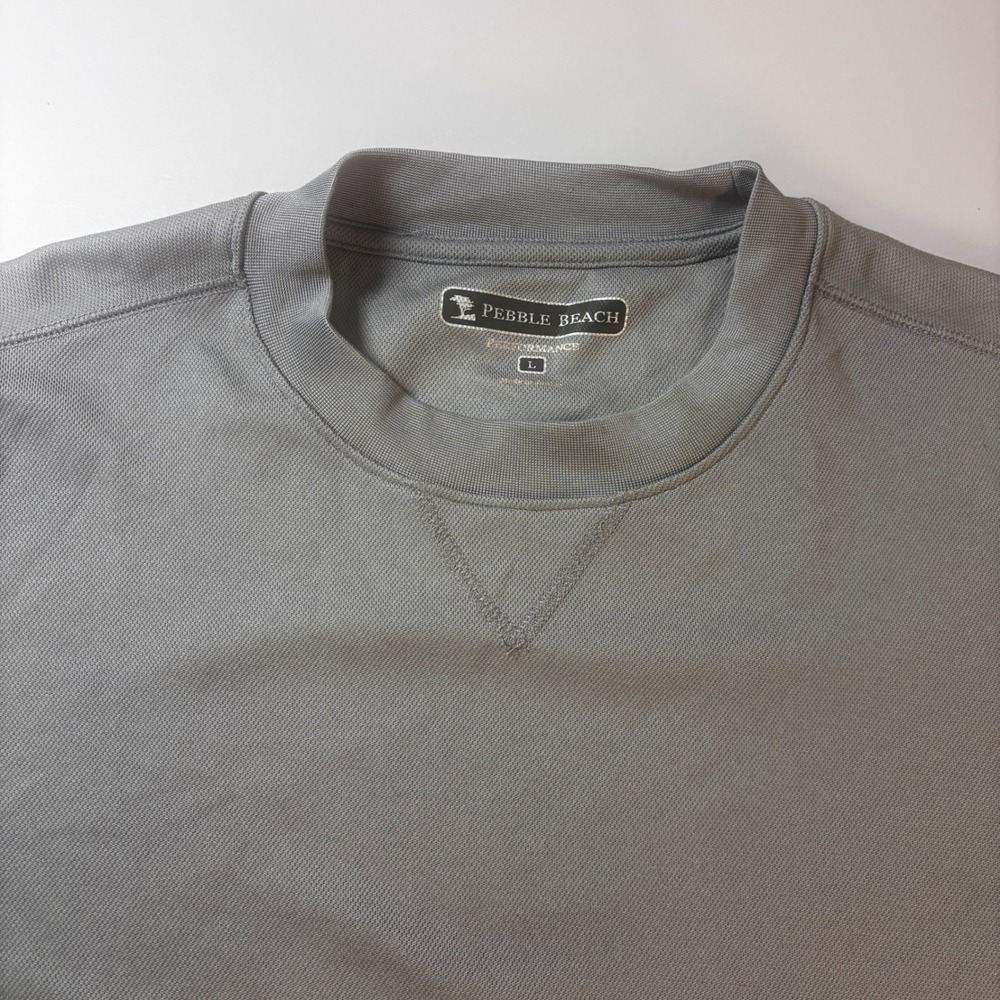 Pebble Beach‎ Performance Pullover Crewneck Sweatshirt Gray Mens L Golf Athletic
